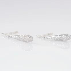 Boucles D'oreilles Puces Celine Or Blanc Diamant-Histoire d'Or