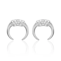 Boucles D'oreilles Puces Corneliana Argent Blanc Oxyde De Zirconium-Histoire d'Or