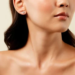 Boucles D'Oreilles Puces Creighton Or Jaune Topaze Oxyde De Zirconium-Histoire d'Or New