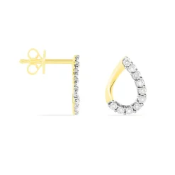 Histoire d'Or Boucles D'oreilles Puces Chrystalise Or Jaune Diamant