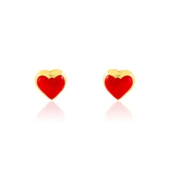 Boucles D'oreilles Puces Coralie Coeur Or Jaune-Histoire d'Or Discount