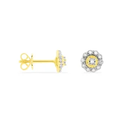 Boucles D'oreilles Puces Charletta Or Jaune Diamant-Histoire d'Or Discount