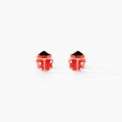 Histoire d'Or Boucles D'oreilles Puces Coccinella Or Jaune Oxyde De Zirconium