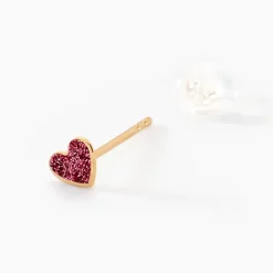 Boucles D'oreilles Puces Cerine Coeur Or Jaune-Histoire d'Or Outlet
