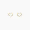 Boucles D'oreilles Puces Coeur Ajoure Or Jaune Oxyde De Zirconium-Histoire d'Or Clearance