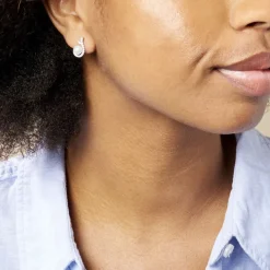 Boucles D'oreilles Puces Cyrana Argent Blanc Perle De Culture Et Oxyde-Histoire d'Or Outlet