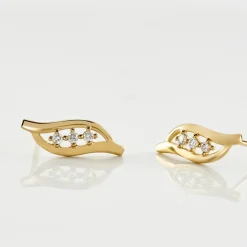 Boucles D'oreilles Puces Caline Or Jaune Diamant-Histoire d'Or