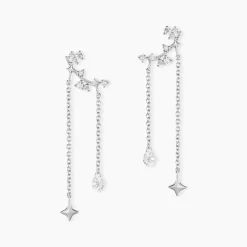 Histoire d'Or Boucles D'oreilles Puces Claodia Argent Blanc Oxyde De Zirconium