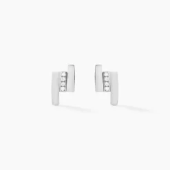 Histoire d'Or Boucles D'oreilles Puces Dolene Or Blanc Diamant