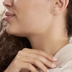 Boucles D'oreilles Puces Daria C艙ur De Zirconium-Histoire d'Or Outlet