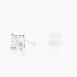 Histoire d'Or Boucles D'oreilles Puces Doreen Carre Or Blanc Oxyde De Zirconium