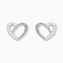 Histoire d'Or Boucles D'oreilles Puces Dorthea Argent Blanc Oxyde De Zirconium
