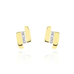 Boucles D'oreilles Puces Dolene Or Jaune Diamant-Histoire d'Or Sale