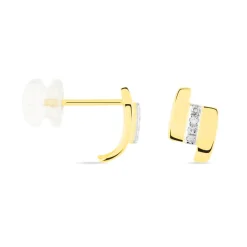 Boucles D'oreilles Puces Dolene Or Jaune Diamant-Histoire d'Or Sale