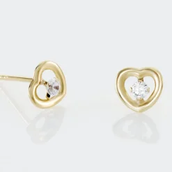 Histoire d'Or Boucles D'oreilles Puces Daria C艙ur Or Jaune Oxyde De Zirconium