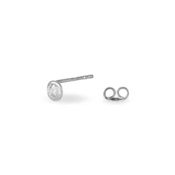 Histoire d'Or Boucles D'oreilles Puces Daria Serti Clos Or Blanc Oxyde De Zirconium