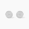 Histoire d'Or Boucles D'oreilles Puces Darwin Argent Blanc Oxyde