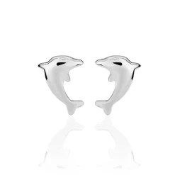 Boucles D'oreilles Puces Dauphinos Argent Blanc-Histoire d'Or Clearance