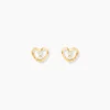 Boucles D'oreilles Puces Daria C艙ur 6 Or Jaune Oxyde-Histoire d'Or Sale