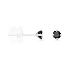 Histoire d'Or Boucles D'oreilles Puces Daria Or Blanc Oxyde De Zirconium