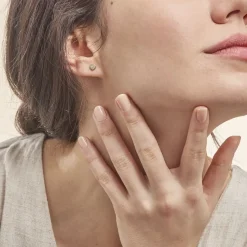 Histoire d'Or Boucles D'oreilles Puces Daria C艙ur 0 Or Jaune Strass