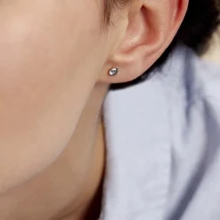 Boucles D'oreilles Puces daria Serti Griffe 3 Or Jaune Oxyde-Histoire d'Or Hot