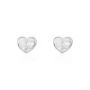 Histoire d'Or Boucles D'oreilles Puces Daria Coeur Plein Or Blanc Oxyde De Zirconium