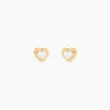 Histoire d'Or Boucles D'oreilles Puces Daria Coeur Plein Or Jaune Oxyde De Zirconium