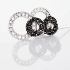 Boucles D'oreilles Puces Diana Argent Blanc Oxyde De Zirconium-Histoire d'Or Sale