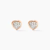 Histoire d'Or Boucles D'oreilles Puces Daria C艙ur 0 Or Rose Strass