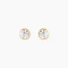 Boucles D'oreilles Puces Daria Serti Clos Or Jaune Oxyde De Zirconium-Histoire d'Or Hot