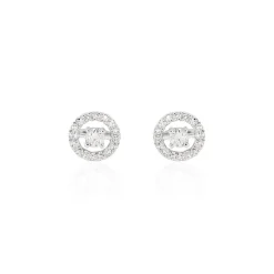 Histoire d'Or Boucles D'oreilles Puces Domitia Or Blanc Diamant