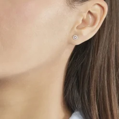 Histoire d'Or Boucles D'oreilles Puces Domitia Or Blanc Diamant