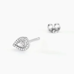 Histoire d'Or Boucles D'oreilles Puces Domitia Or Blanc Diamant