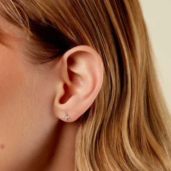 Histoire d'Or Boucles D'Oreilles Puces Daithi Or Jaune Oxyde De Zirconium