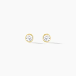 Histoire d'Or Boucles D'oreilles Puces Daria Serti Clos Or Jaune Oxyde De Zirconium