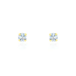 Boucles D'oreilles Puces daria Serti Griffe 2 Or Jaune Oxyde-Histoire d'Or Online
