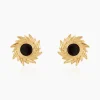 Boucles D'oreilles Puces Delroy Plaque Or Jaune Agate-Histoire d'Or Online