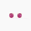 Histoire d'Or Boucles D'oreilles Puces Elea Serti Griffe Or Jaune Rubis