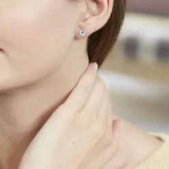 Histoire d'Or Boucles D'oreilles Puces Eddie Or Blanc Oxyde De Zirconium