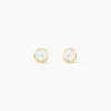 Histoire d'Or Boucles D'oreilles Puces Elda Serti Clos Or Jaune Oxyde De Zirconium