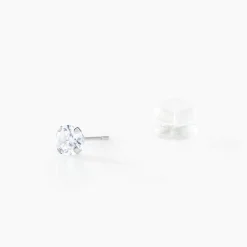 Histoire d'Or Boucles D'oreilles Puces Eddie Or Blanc Oxyde De Zirconium