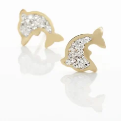 Histoire d'Or Boucles D'oreilles Puces Eleanor Dauphin 0 Or Jaune Strass