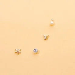 Boucles D'oreilles Puces Eolande Or Jaune Perle De Culture-Histoire d'Or Discount