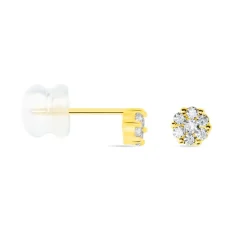 Histoire d'Or Boucles D'oreilles Puces Eleanor Fleur Or Jaune Oxyde De Zirconium