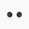 Boucles D'oreilles Puces Edy Serti Clos Or Jaune Saphir-Histoire d'Or New