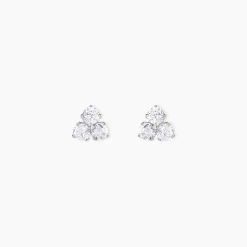 Histoire d'Or Boucles D'oreilles Puces Eleanor Fleur Or Blanc Oxyde De Zirconium