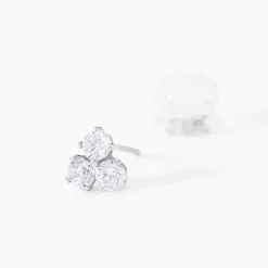 Histoire d'Or Boucles D'oreilles Puces Eleanor Fleur Or Blanc Oxyde De Zirconium
