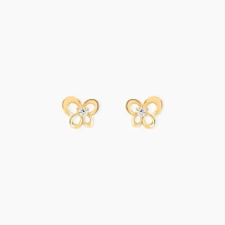 Histoire d'Or Boucles D'oreilles Puces Eleanor Fleur Or Jaune Oxyde De Zirconium