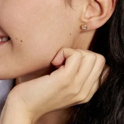 Histoire d'Or Boucles D'oreilles Puces Eden Serti Pneu Or Jaune Oxyde De Zirconium